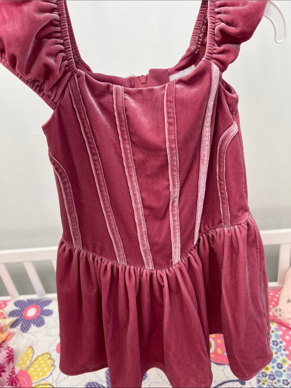 The Children's Place Velvet Ruffle-Strap Party Dress in Dusty Rose - Picture 3 of 4